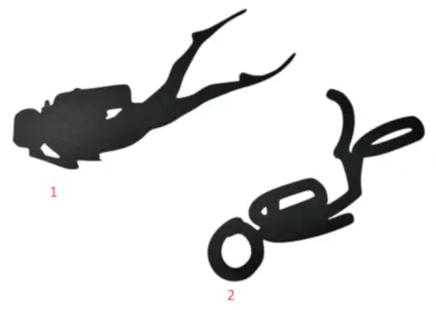 Scuba Dalgıç Figürlü  Yapışkanlı Duvar Süsü