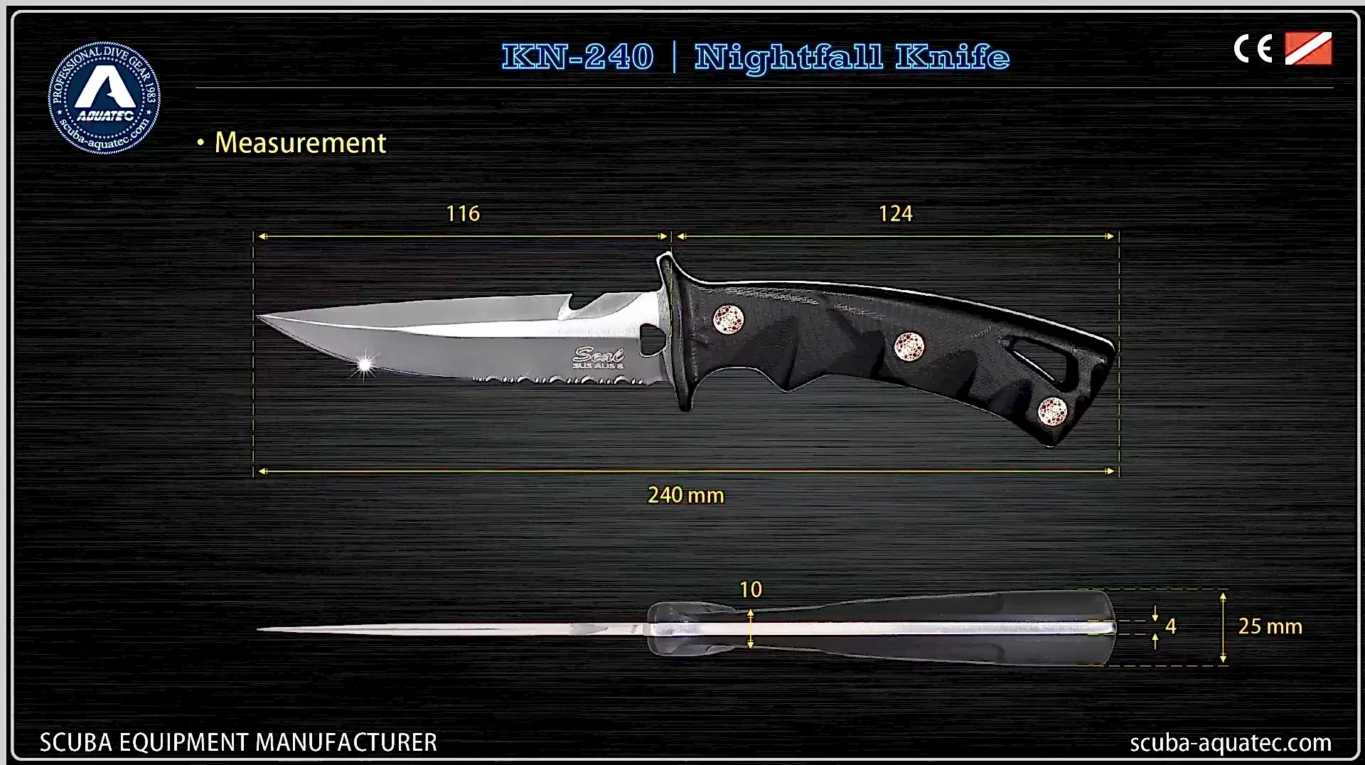 KN-240AC Bıçak - NightFall (Dalış Bıçağı)