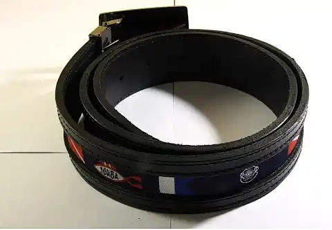 Scuba Siyah Deri Kemer-Çizgili D2 Toka